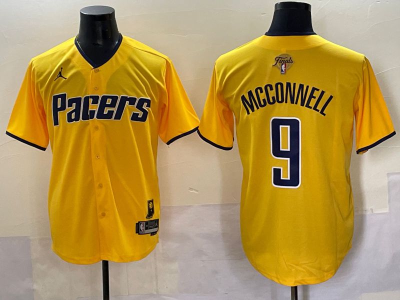 Men 2025 Indiana Pacers #9 Mcconnell Yellow Joint Name NBA Jersey style 26->->NBA Jersey